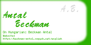 antal beckman business card